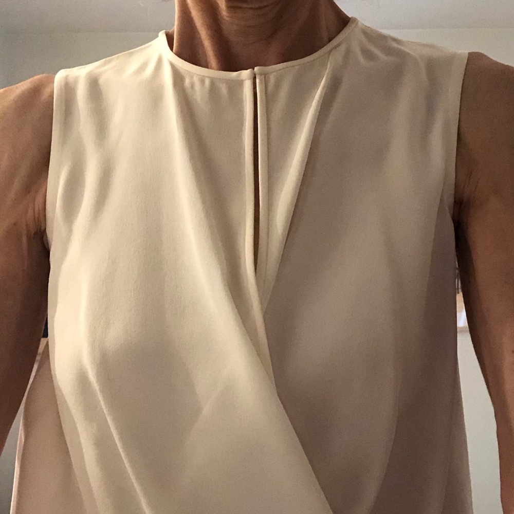 NWT DvF draped ivory silk top XS